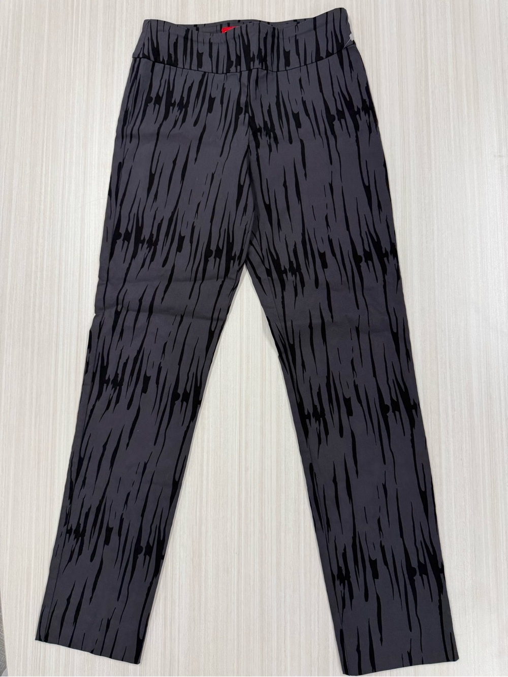 Krazy Larry. Fitting Pull Up Pants. Black and Gray print.
